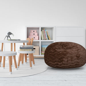 English Elm Faux Fur Bean Bag Chair - 3Ft Cozy Lounger With Memory Foam Fill, Easy-Clean Cover For All Ages B181P178978
