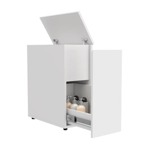 English Elm Leicester Lift-Top Bathroom Storage Cabinet with Soft-Close Hinges, Full-Extension Drawer, Modern Design B128P148731