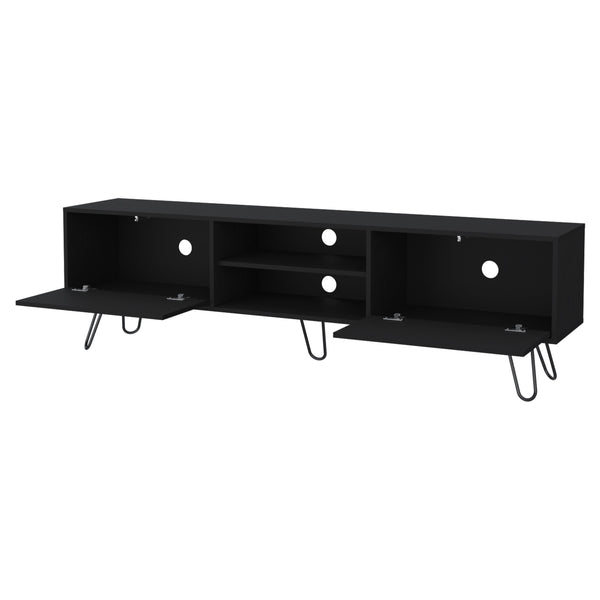 English Elm Selby TV Rack with Hairpin Legs, Spacious Storage, Cable Management, Fits 55" TVs, Modern Accent B128P176180