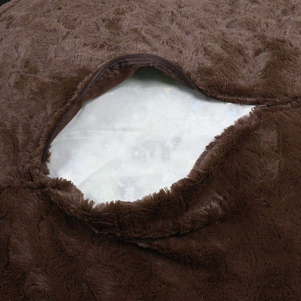 English Elm Faux Fur Bean Bag Chair - 3Ft Cozy Lounger With Memory Foam Fill, Easy-Clean Cover For All Ages B181P178978