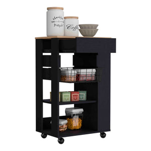 English Elm Blosson Kitchen Cart - Stylish Mobile Storage With Drawer & Shelves, Perfect For Any Space! B070S00098
