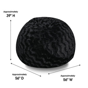 English Elm Faux Fur Bean Bag Chair - 5Ft Luxurious Lounger For Kids & Adults, Soft Washable Cover, Cozy Comfort B181P178989