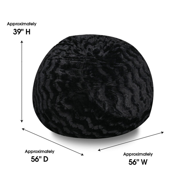 English Elm Faux Fur Bean Bag Chair - 5Ft Luxurious Lounger For Kids & Adults, Soft Washable Cover, Cozy Comfort B181P178989