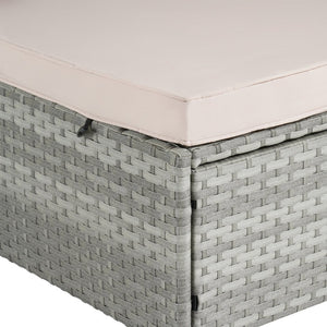 English Elm Outdoor Chaise Lounge Chair - Stylish Gray Pe Rattan Furniture With Adjustable Backrest & Cushion W874P146993-GIGA