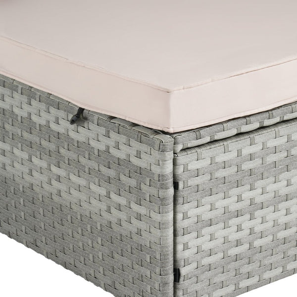 English Elm Outdoor Chaise Lounge Chair - Stylish Gray Pe Rattan Furniture With Adjustable Backrest & Cushion W874P146993-GIGA