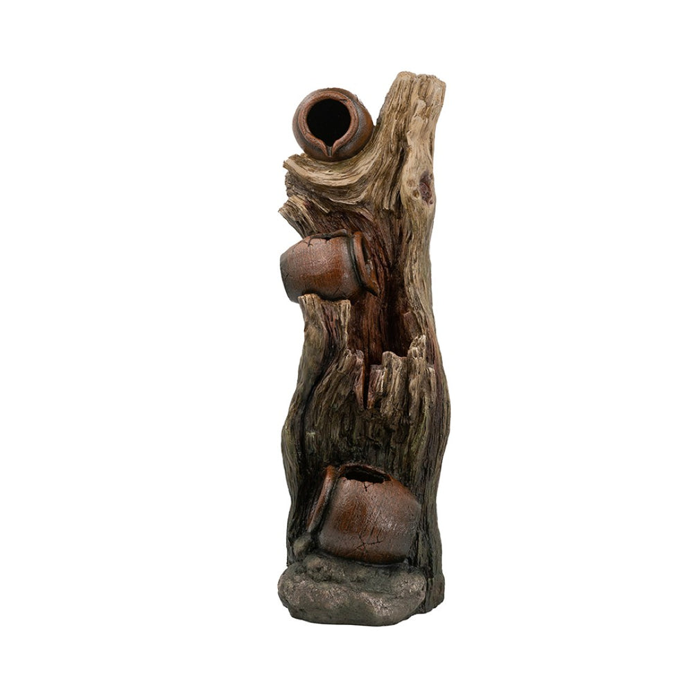 English Elm 12.4x11.6x37.8" Three Tier Tree Trunk Outdoor Fountain with Led Lights Pump Included W2078P178872