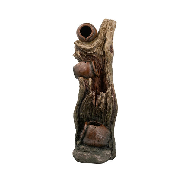 English Elm 12.4x11.6x37.8" Three Tier Tree Trunk Outdoor Fountain with Led Lights Pump Included W2078P178872