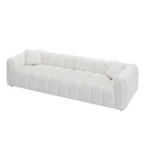 English Elm 110.23 Inch Oversized Modern Design Sofa,Upholstery Tufted Cloud 41.33''Oversized Deep Seat Sofa,Teddy Fabric Boucle 4 Seats Couch With Solid Wood For Living Room, Office, Bedroom,Apartment