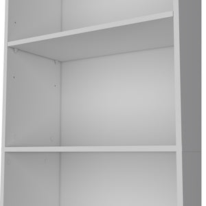 English Elm Sutton White 4-Shelf Engineered Wood Bookcase with Extra Open Shelf, Space-Saving Classic Elegance B128P176165