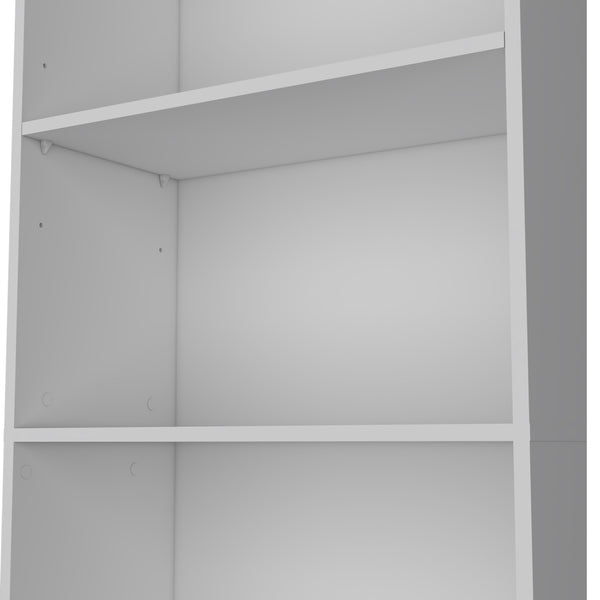 English Elm Sutton White 4-Shelf Engineered Wood Bookcase with Extra Open Shelf, Space-Saving Classic Elegance B128P176165