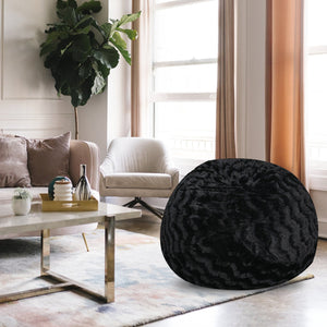 English Elm Faux Fur Bean Bag Chair - 5Ft Luxurious Lounger For Kids & Adults, Soft Washable Cover, Cozy Comfort B181P178989