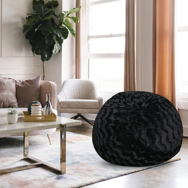 English Elm Faux Fur Bean Bag Chair - 5Ft Luxurious Lounger For Kids & Adults, Soft Washable Cover, Cozy Comfort B181P178989