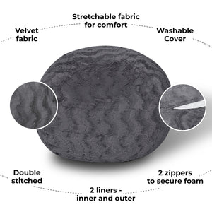 English Elm Faux Fur Bean Bag Chair - Cozy 4Ft Lounger For Kids & Adults, Easy-Clean Cover, Plush Comfort! B181P178985