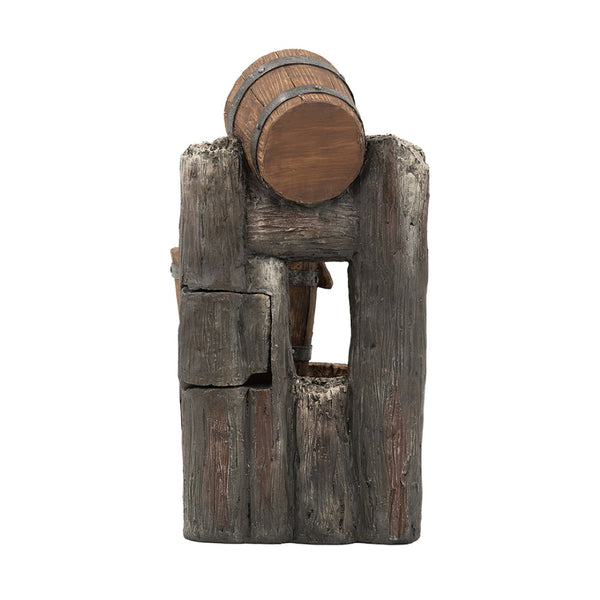 English Elm 10.4x9.4x19.1" Rustic Tiered Bucket Cascade Fountain with Led Lights for Patio Garden W2078P178869