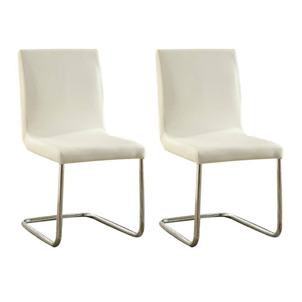 English Elm Modern Leatherette Counter Height Dining Chairs with Padded Seats and Sleek Chrome Legs, Set of 2 White 19 L x 29 W x 19 H B011P178974