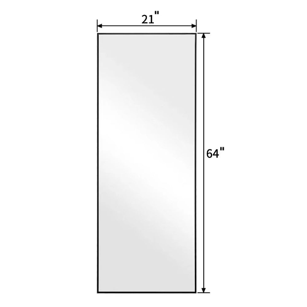 English Elm LED Mirror Full Length with Aviation Aluminum Frame, Explosion-Proof Glass, Dimmable Lights, Stand-Up W2709P178789