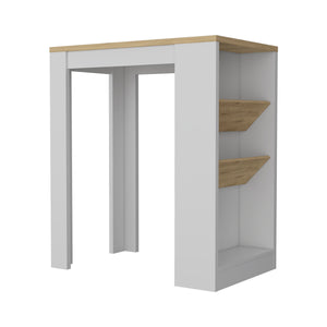 English Elm Cecil Multifunction Kitchen Island with 3-Tier Shelves, Engineered Wood Top, Compact Stylish Storage B128P148685