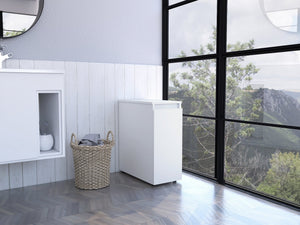 English Elm Leicester Lift-Top Bathroom Storage Cabinet with Soft-Close Hinges, Full-Extension Drawer, Modern Design B128P148731