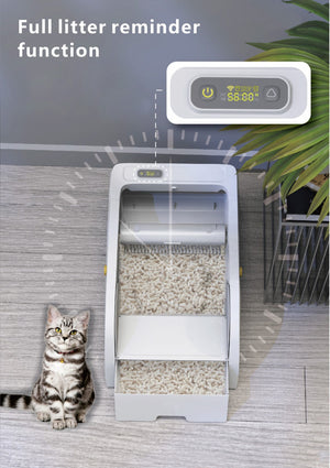 English Elm Smart Self-cleaning Cat Litter Box with Wi-fi App Control and Wide Entry Design W1264P175898