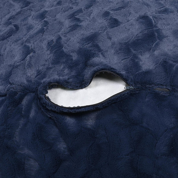 English Elm Faux Fur Bean Bag Chair - Navy 3Ft Cozy Lounger For Kids & Adults, Easy-Clean Cover For Ultimate Comfort B181P178977