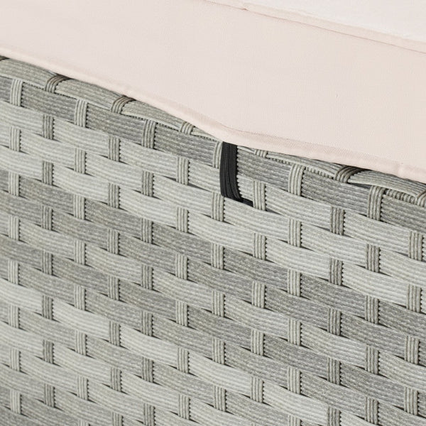 English Elm Outdoor Chaise Lounge Chair - Stylish Gray Pe Rattan Furniture With Adjustable Backrest & Cushion W874P146993-GIGA