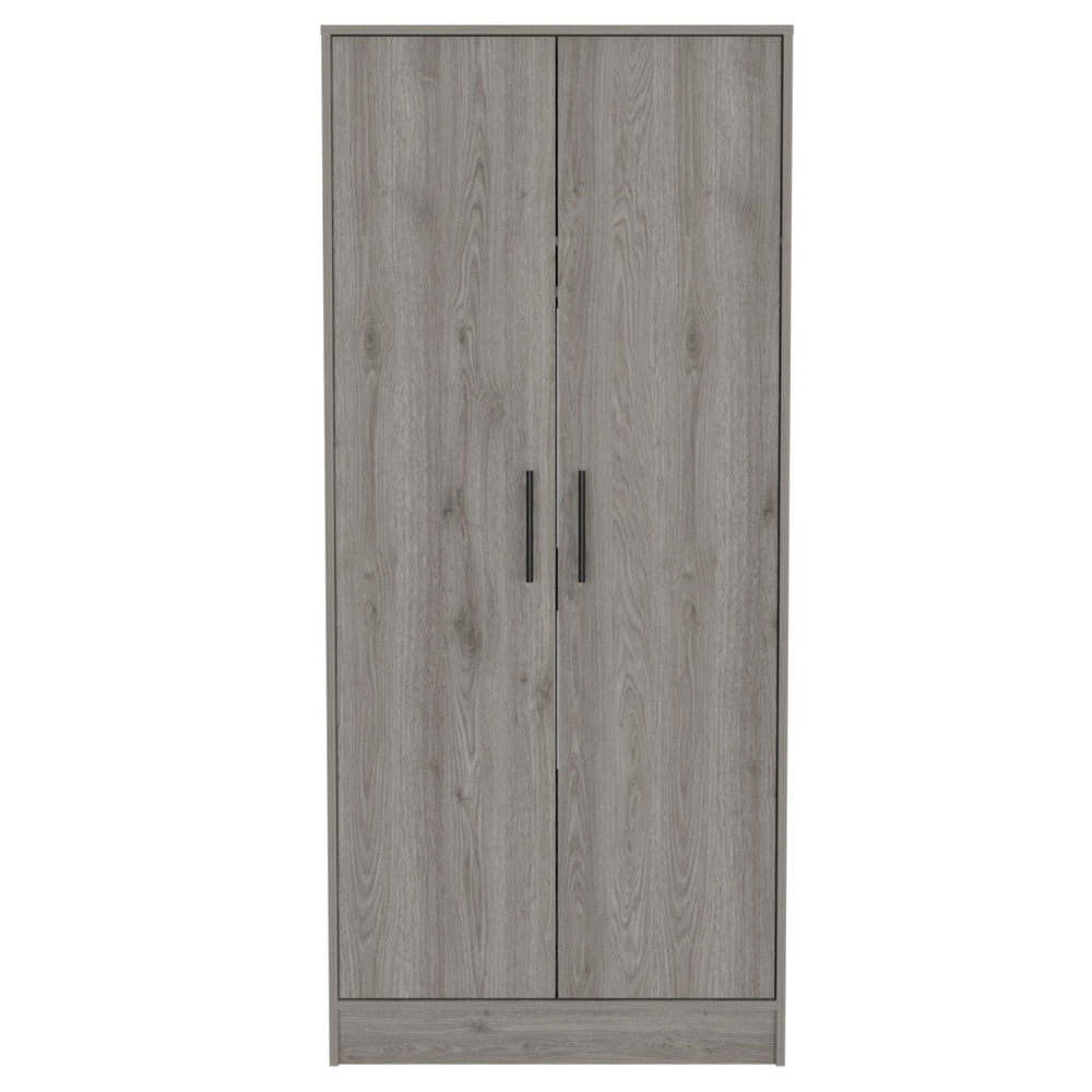 English Elm Ambery 180 Armoire 71" High Light Gray Particleboard Wardrobe with Hanging Rod, Top Shelf & Drawer B070S00095