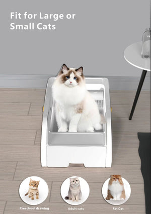 English Elm Smart Self-cleaning Cat Litter Box with Wi-fi App Control and Wide Entry Design W1264P175898