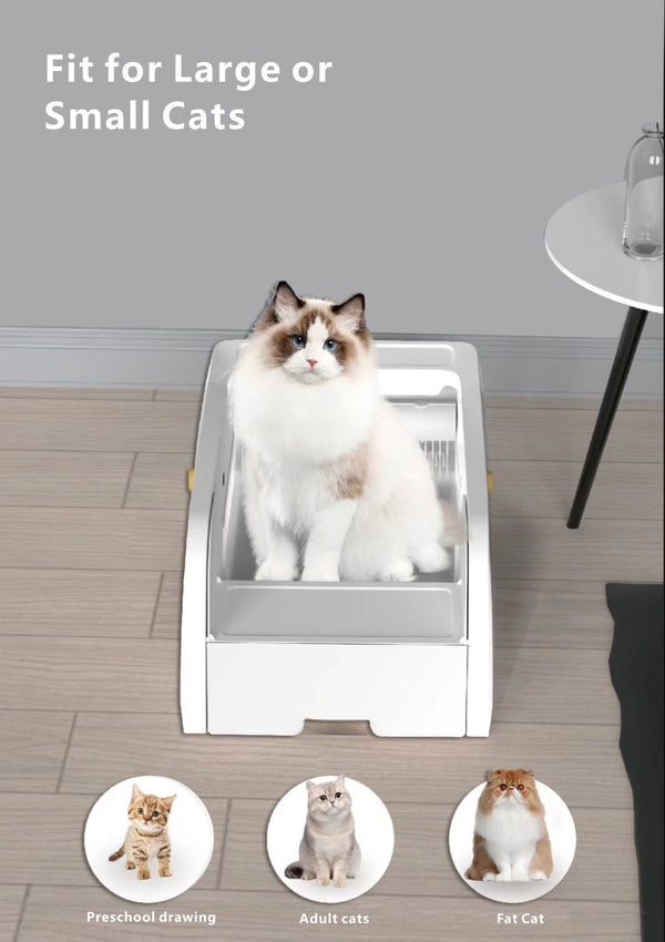 English Elm Smart Self-cleaning Cat Litter Box with Wi-fi App Control and Wide Entry Design W1264P175898