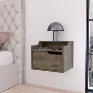 English Elm Florence Floating Nightstand Wall-Mounted with Drawer & Dual Shelves, Modern Storage, 5 Finishes B128P176109
