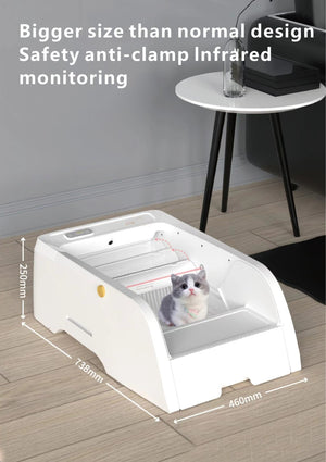 English Elm Smart Self-cleaning Cat Litter Box with Wi-fi App Control and Wide Entry Design W1264P175898