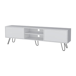English Elm Selby Modern TV Rack with Hairpin Legs, 70.9" Top Fits 55" TV, 2 Drawers + Cable Management B128P176181