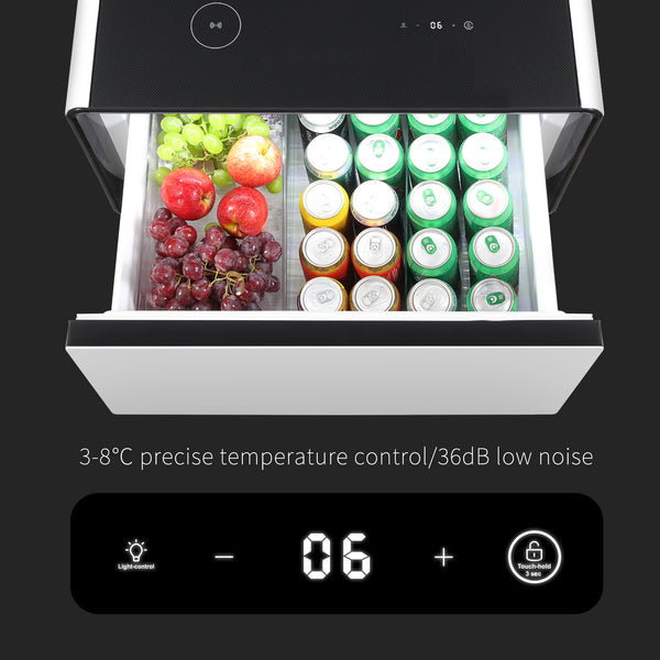 English Elm Modern Smart Side Table: Mini Fridge, Wireless Charging, Usb Ports & Induction Light For Convenience W1172P178864