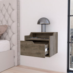 English Elm Florence Floating Nightstand Wall-Mounted with Drawer & Dual Shelves, Modern Storage, 5 Finishes B128P176109