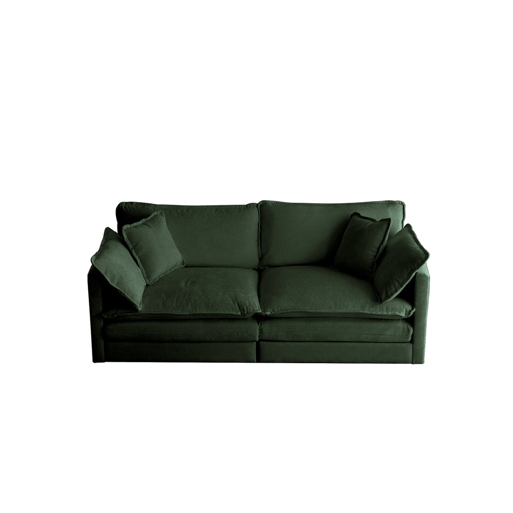 English Elm 3 Piece Sofa Set In Green Chenille - Versatile Arm Chairs & 2-Seat Sofa For Stylish Living Spaces W714S00326