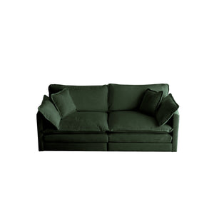 English Elm 3 Piece Sofa Set In Green Chenille - Versatile Arm Chairs & 2-Seat Sofa For Stylish Living Spaces W714S00326