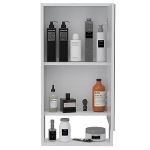 English Elm Modesto Recessed Medicine Cabinet with Mirrored Door, One Open Shelf & Two Interior Shelves—Stylish Storage B128P148755
