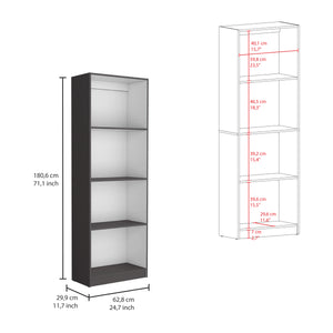 English Elm Home Modern Bookcase 4-Shelf Display Unit for Living Room or Office — Stylish Organized Storage Solution Multi 39.4 L x 2.8 W x 3.5 H B200137834
