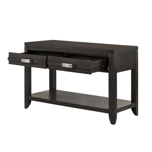 English Elm 48x19x29.5" Oak Veneer Console Table Two Drawers Open Shelf Entryway Accent W2078P179683