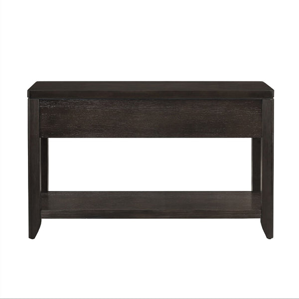 English Elm 48x19x29.5" Oak Veneer Console Table Two Drawers Open Shelf Entryway Accent W2078P179683