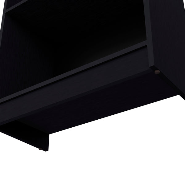 English Elm Sutton Black Bookcase with Tiered Shelves — Engineered Wood, Four Open Shelves, Compact Max Storage B128P176160