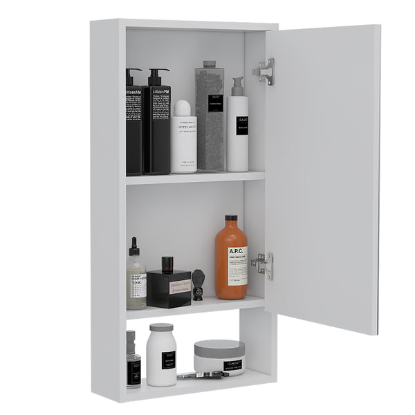 English Elm Modesto Recessed Medicine Cabinet with Mirrored Door, One Open Shelf & Two Interior Shelves—Stylish Storage B128P148755