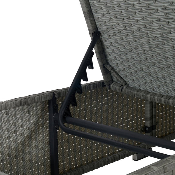 English Elm Outdoor Pe Wicker Chaise Lounge Set Adjustable Reclining Patio Poolside Lounger W874P146994