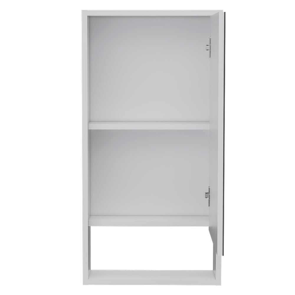 English Elm Modesto Recessed Medicine Cabinet with Mirrored Door, One Open Shelf & Two Interior Shelves—Stylish Storage B128P148755
