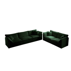 English Elm Sofa Set Of 2 Modern Green Chenille Couch, Versatile 2+3 Seater For Stylish Living Room Spaces W714S00460-GIGA