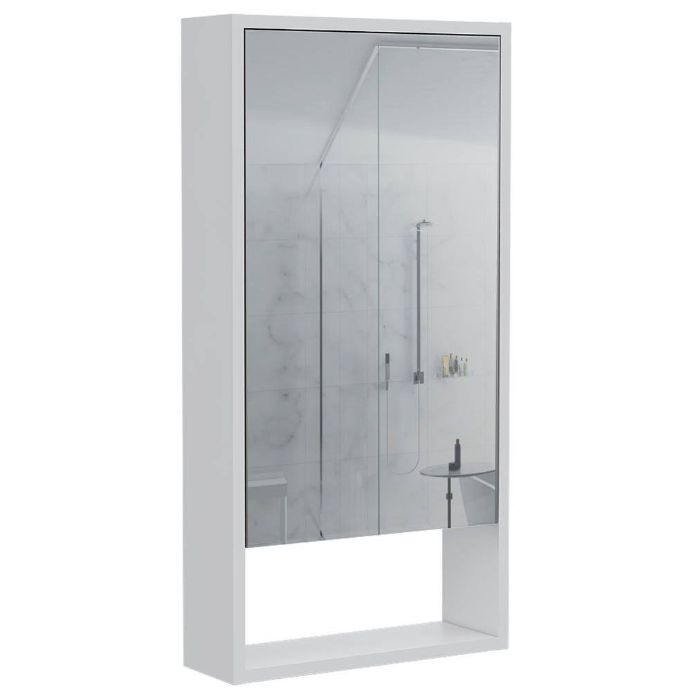 English Elm Modesto Recessed Medicine Cabinet with Mirrored Door, One Open Shelf & Two Interior Shelves—Stylish Storage B128P148755