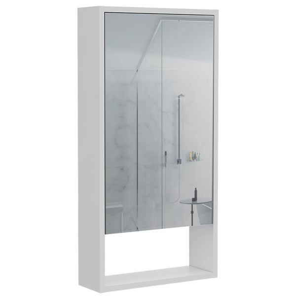 English Elm Modesto Recessed Medicine Cabinet with Mirrored Door, One Open Shelf & Two Interior Shelves—Stylish Storage B128P148755