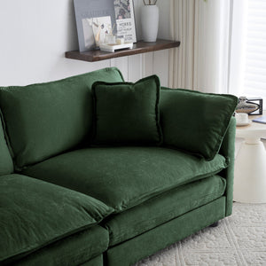 English Elm 3 Piece Sofa Set In Green Chenille - Versatile Arm Chairs & 2-Seat Sofa For Stylish Living Spaces W714S00326