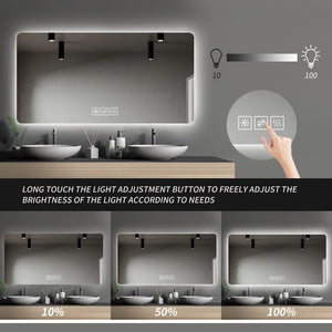 English Elm Bathroom Led Vanity Mirror Frameless Anti-fog Dimmable Wall Mount Spa Design W2071P172692