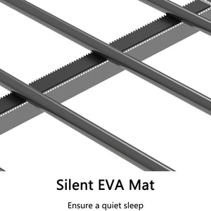 English Elm Adam Full over Full Bunk Bed Metal Black with Full-Length Guardrails, EVA Pads, Anti-Squeak Caps, Easy Assemble tools and Ladder B083P170088