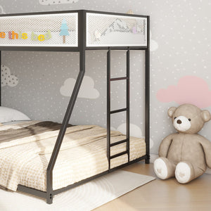 English Elm Adam Twin Over Full Metal Bunk Bed In Black – Safe, Space-Saving Design With Easy Climb Ladder & Guardrails B083P170085